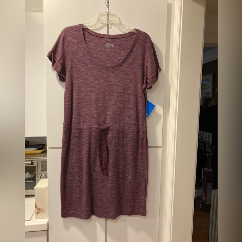 Columbia T-Shirt Dress with Drawstring Waist Purple - Med NWT - Picture 4 of 9